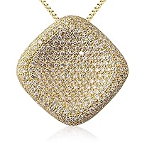 Natural Diamond Pendant (VS2-SI1, F-G) 4.75 ctw 14K Yellow Gold. Included 18 inches 14K Yellow Gold Box Chain