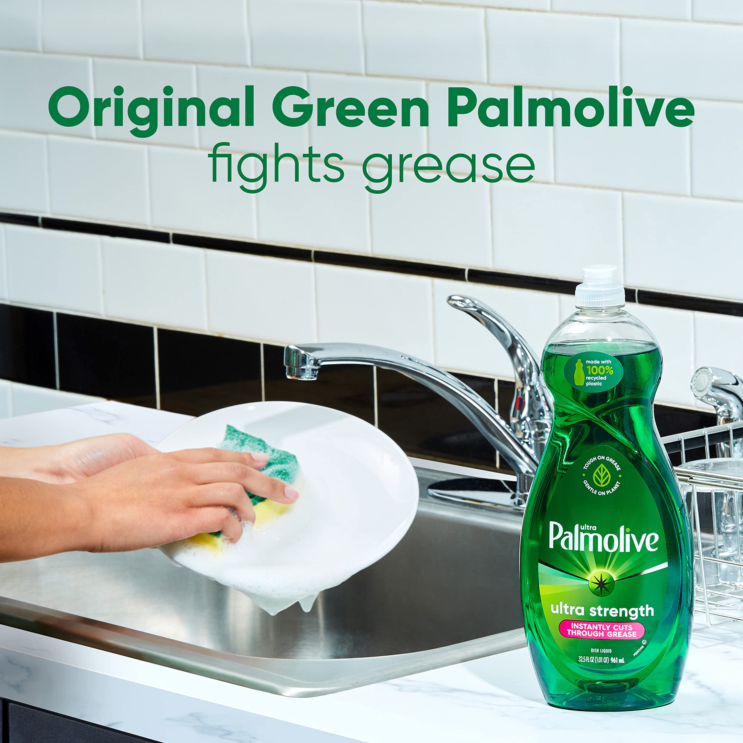 Palmolive Ultra Strength Liquid Dish Soap, Original Green, 32.5 Fluid Ounce