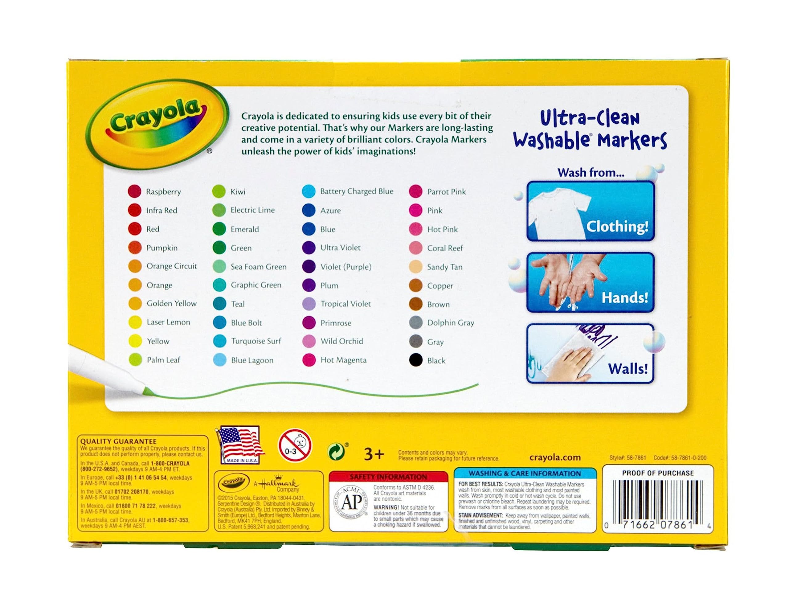 Crayola Ultra Clean Fine Line Washable Markers, Kids, Back To School Gifts, 40 Count