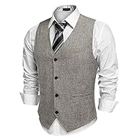 COOFANDY Men's Casual Business Vests Lightweight Waistcoat Slim Fit Suit Vest
