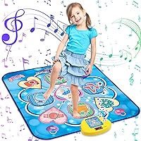 Dance Mat for Toddlers 3-5, Princess Dance Pad Game with 5 Gaming Modes, Dance Toys with LED Lights, Dance Game Toy Gift for Kids Girls Boys, Adjustable Volume, Built-in Music (Blue)