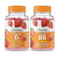 Lifeable Vitamin D 10000 IU + Vitamin B6, Gummies Bundle - Great Tasting, Vitamin Supplement, Gluten Free, GMO Free, Chewable Gummy