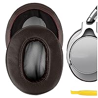 Geekria QuickFit Replacement Ear Pads for Sony MDR-1ABT, MDR-1RBT, MDR-1RNC Headphones Ear Cushions, Headset Earpads, Ear Cups Cover Repair Parts (Brown)