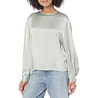 Vince Women's Pleated Cuff Crew Nk Blouse