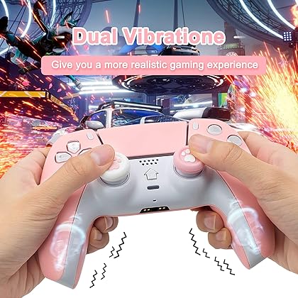 Wireless Controller for PS4 Dualshocked 4 Game Controller Compatible with Playstation 4/Pro/Slim/PC Replacement Remote Gamepad Gaming Accessories Joystick Touch Pad Built-in Speaker with Type-C Cable