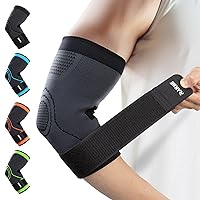 Elbow Compression Sleeve 2 Pack, Elbow Brace for Tendonitis and Tennis Elbow, Pain Relief Elbow Brace for Men & Women, Elbow Sleeve Reduce Joint Pain for Tennis, Weightlifting Black (XXL)