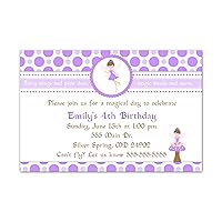 30 Invitations Purple Fairy Pixie Party Girl Birthday Personalized Cards Photo Paper
