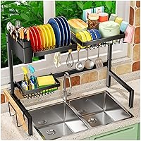 SNSLXH 2 Tier Over The Sink Dish Drying Rack, Kitchen Large Dish Drying Rack Over The Sink, Suitable for Single&Double Sinks, Dish Rack for Kitchen, Kitchen Drying Rack（24.8