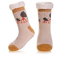 SeeyAN Kids Slipper Socks Fuzzy Socks For Boys Girls Warm Thermal Winter Non Slip Home Socks With Grips