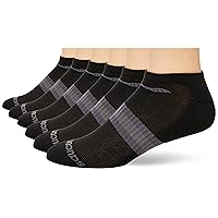 Saucony Men's 6 Pair Performance Comfort Fit No-Show Socks