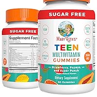 MaryRuth Organics Multivitamin for Teens | Sugar Free | Vitamin Gummy for Ages 13+ | Vitamin C | D and E | B | Biotin | Zinc for Immune Support | Energy | Skin and Hair | 60 Count
