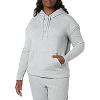 Amazon Essentials Women's Fleece Long Sleeve Henley Hoodie (Available in Plus Size) (Previously Amazon Aware)