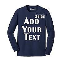 Custom Youth Long Sleeve Shirt Add Your Text Team Number Name Front Back Side