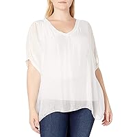 M Made in Italy Women's Short Sleeve Silk Top
