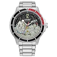 Citizen Eco-Drive Men's Mickey Astronaut Stainless Steel Watch, Red and Black Bezel, (Model: AW1709-54W)