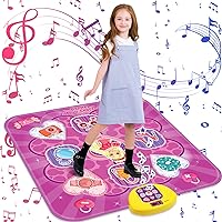 Dance Mat,Toys for 3 4 5 6 7 8+ Year Old Girls,Dance Mat for Kids,Electronic Music Dance Pad Toy with LED Lights,5 Game Modes Princess Dancing Mat,Birthday Gifts for Age 3-8 Year Old Girls