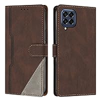 Smartphone Flip Cases Compatible with Samsung Galaxy M33 5G Case,Galaxy M33 5G Wallet Case Slim PU Leather Phone Case Flip Folio Leather Case Card Holders Shockproof Protective Case with Wrist Strap F