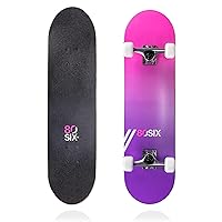 Adult and Youth Skateboard with 54mm Urethane Wheels and Carbon Steel Bearings