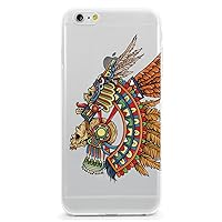 Printed TPU Soft Silicone Case for Apple iPhone Samsung Galaxy Aztec Mayan Skull Headdress for iPhone 6 or iPhone 6s Color Ink on Clear Case
