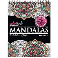 Mandalas II Adult Coloring Book - Features 50 Original Hand Drawn Designs Printed on Artist Quality Paper, Hardback Covers, Spiral Binding, Perforated Pages, Bonus Blotter Mandalas II Adult Coloring Book - Features 50 Original Hand Drawn Designs Printed on Artist Quality Paper, Hardback Covers, Spiral Binding, Perforated Pages, Bonus Blotter Spiral-bound