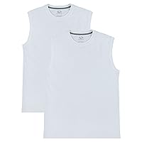 Fruit of the Loom Men's Eversoft Cotton Sleeveless T Shirts, Breathable & Moisture Wicking with Odor Control, Sizes S-4x