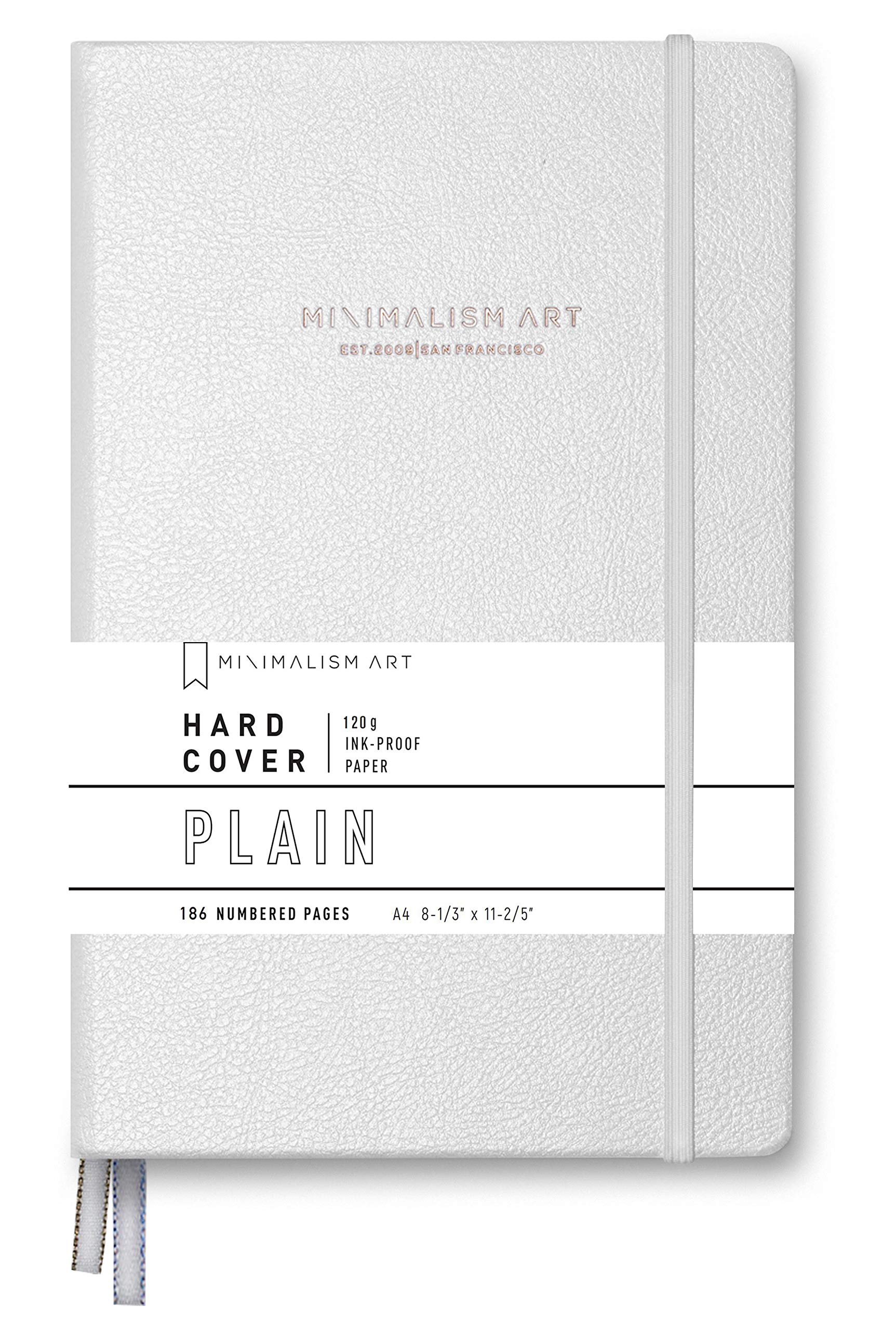 Minimalism Art, Premium Hard Cover Notebook Journal, X-Large Size, Master  A4 8.3 x 11.4, 186 Numbered Pages, Gusseted Pocket, Ribbon Bookmark,  Extra