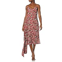 Making the Cut Season 3 Episode 5 Crepe Sash Wrapped Midi Dress Inspired by Jeanette's Winning Look, Red Floral, 2X