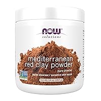 NOW Solutions, Mediterranean Red Clay Powder, Pure Powder for Sensitive Skin Facial Mask, 14-Ounce