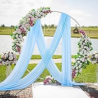 Chiffon Wedding Arch Draping Fabric Light Blue 6 Panels 6 Yards Long Romantic Curtain Backdrops for Baby Shower Party Decorations