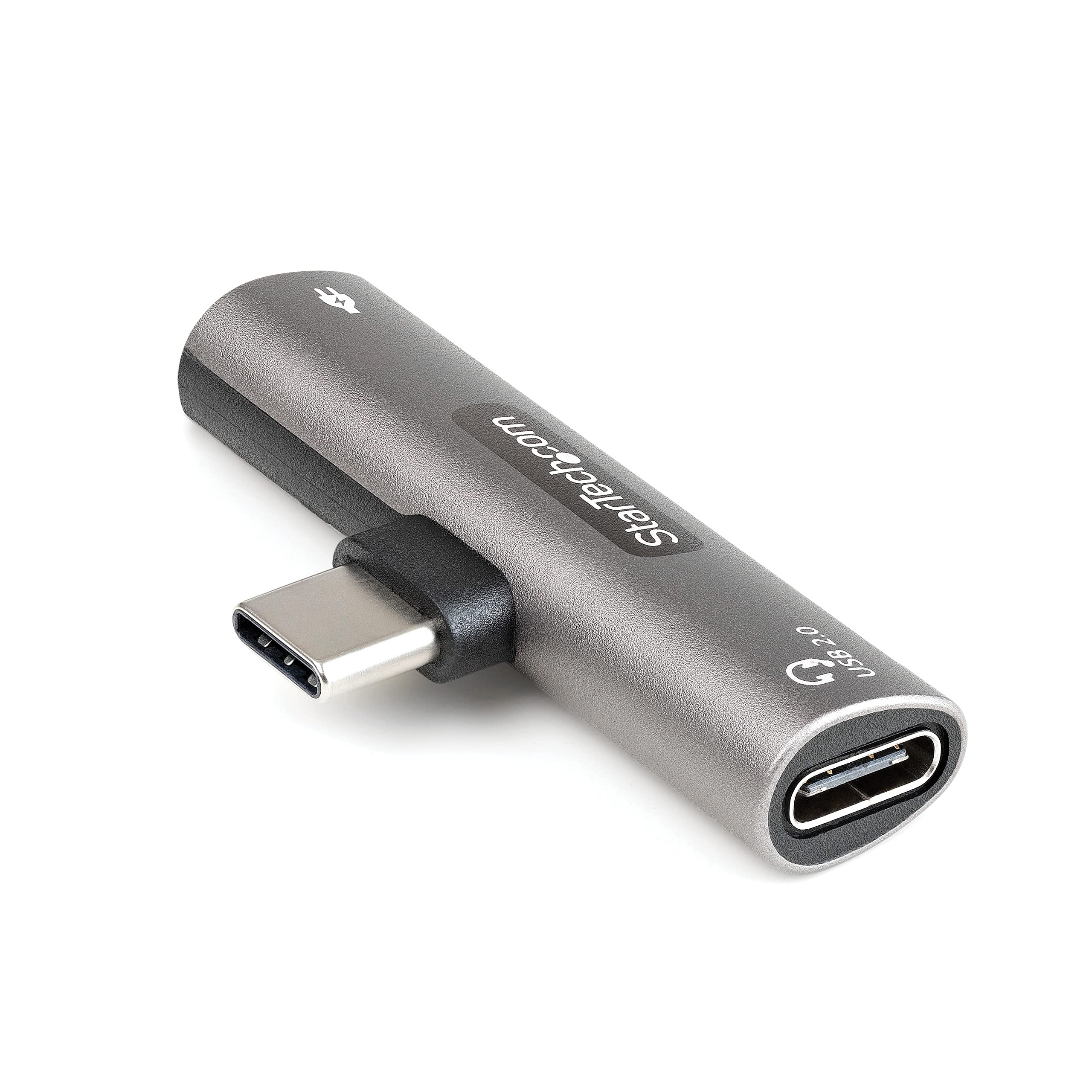StarTech.com USB C Audio & Charge Adapter - USB-C Audio Adapter w/USB-C Audio Headphone/Headset Port and 60W USB Type-C Power Delivery Pass-Through Charger - for USB-C Phone/Tablet/Laptop (CDP2CAPDM)