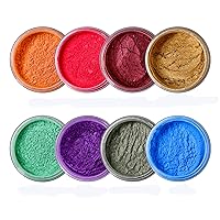 Mica Powder - 120g Natural Epoxy Resin Dye Set - Pearlescent Color Pigment for Soap Making, Slime, Nail Polish, Bath Bomb, Paint Colorant (8 Colors)