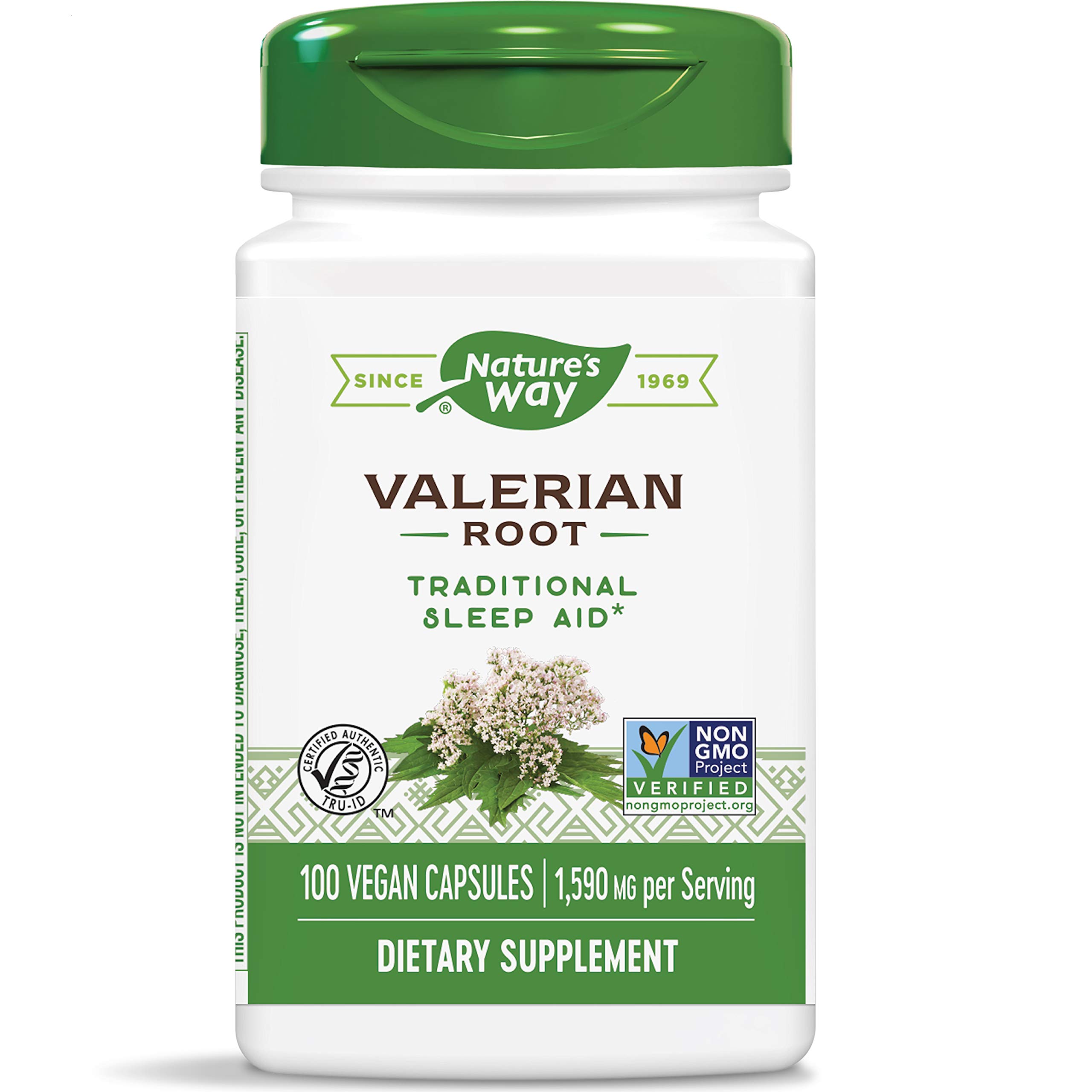 Nature's Way Valerian Root Traditional Sleep Support* Non-GMO Project Verified Vegan 100 Capsules