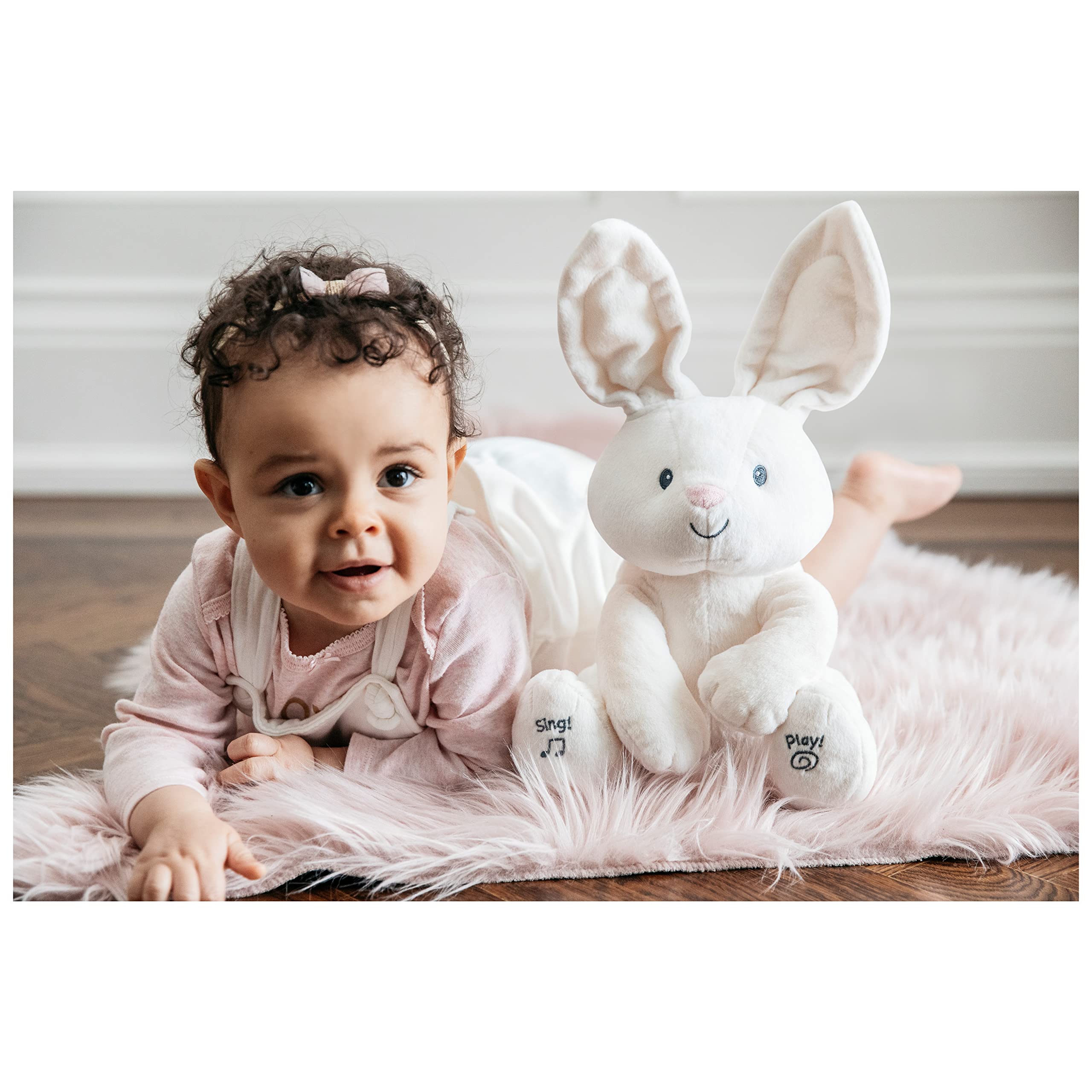 GUND Baby Flora The Bunny Animated Plush, Singing Stuffed Animal Toy for Ages 0 and Up, Cream, 12