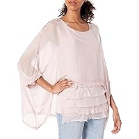 M Made in Italy Women's Ruffle Layered Scoop Neck Blouse
