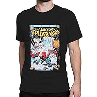 Marvel Mens Spiderman Tshirt | Comic T Shirts for Men | Official Spiderman Merch Black