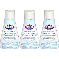 Clorox Free & Clear Disinfecting Mist Refill, Household Essentials, Fragrance Free, 14 Fluid Ounces, Pack of 3