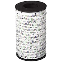 Berwick 3801412 Happy Birthday Printed Curling Ribbon, 3/8-Inch Wide by 250-Yard Spool, Red/Blue/Green