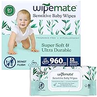 Huge 80/Pack Baby Wipes 99% Water Plant Based! Ultra-Gentle Soft Wipe, Alcohol-Free, pH-Balanced, Dermatologically Tested, Hypoallergenic, Fragrance-Free Flip-Top Lid (960 Count)