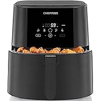 Chefman TurboFry Touch Air Fryer, 8-Quart Family Size, One-Touch Digital Controls for Healthy Cooking, Presets for French Fries, Chicken, Meat, Fish, Nonstick Dishwasher-Safe Parts, Black