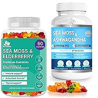 BIO VITALICA Sea Moss Ashwagandha & Sea Moss Elderberry Gummies (Bundle) Vitamin C and Zinc & Elderberry
