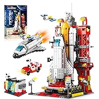 Space Exploration Shuttle Toys for 6 7 8 9 10 11 12 Year Old Kids, 3-in-1 STEM Aerospace Building Kit with Heavy Transport Rocket and Launcher, Blocks Gifts for Christmas Birthday