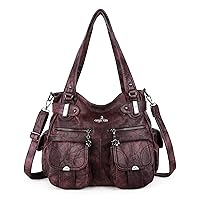 Purses and Handbags Women Tote Shoulder Top Handle Satchel Hobo Bags Fashion Washed Leather Purse