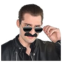 Black Good Fella Moustache - Perfect for Wacky Entertainment, Role Plays & Stage Performances (1 Pc.)