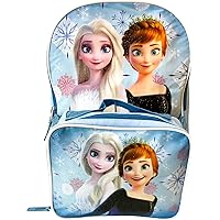 Frozen 15 Inch Kids Backpack With Removable Lunch Box (Blue)