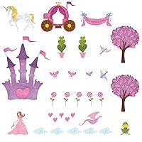 Princess Wall Decals - Wall Stickers for Girls Room Wall Mural (Princess with fair Skin and red Hair)