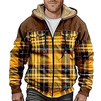 Jackets For Men Zip Up Fleece Sherpa Lined Jackets Heavyweight Sweatshirts Coat Fashin Print Comfy Work Jacket
