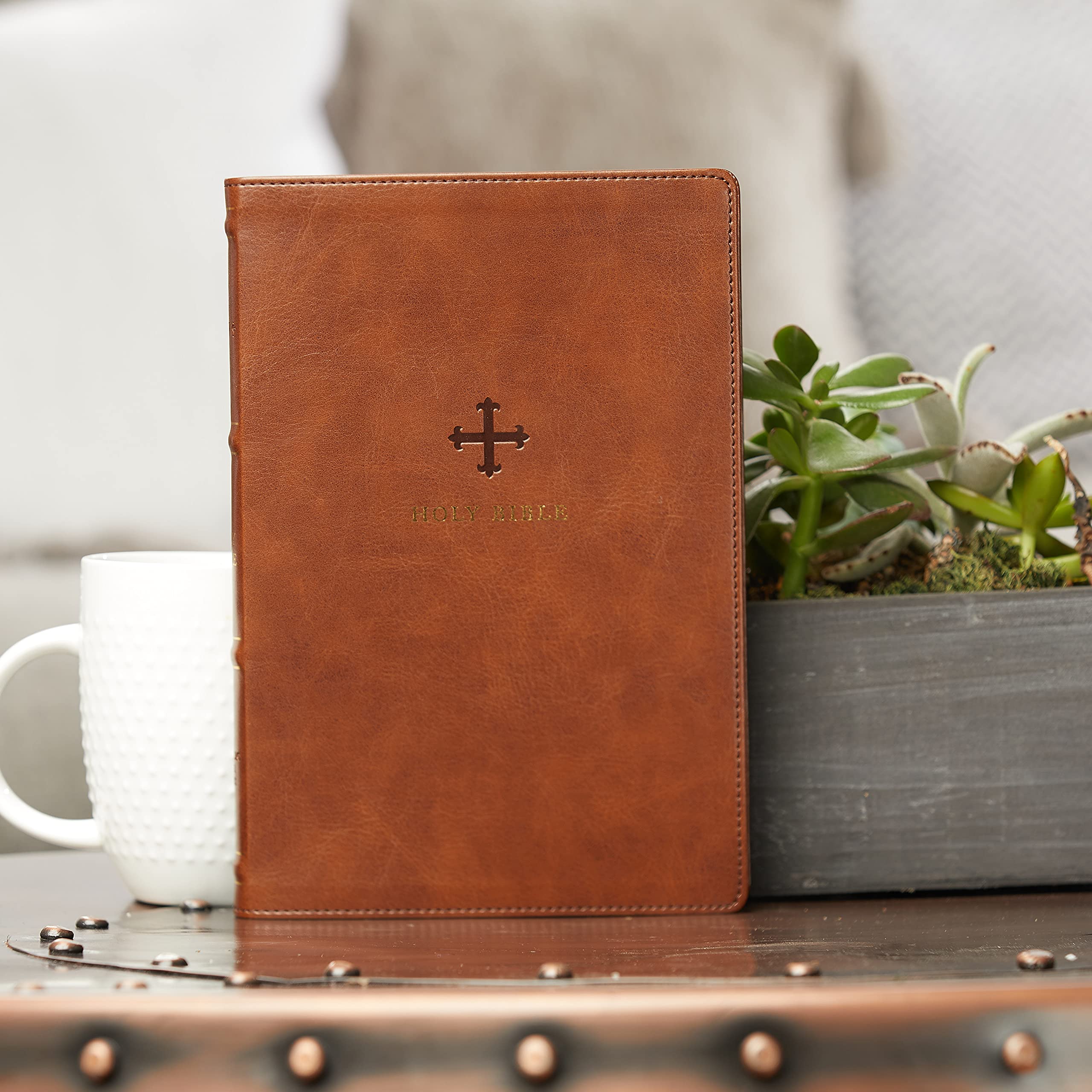 NRSV, Catholic Bible, Thinline Edition, Leathersoft, Brown, Comfort Print: Holy Bible