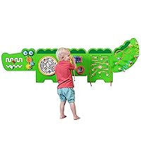 Crocodile Activity Wall Panels - Ages 18m+ - Montessori Sensory Toy - 8 Activities - Busy Board - Toddler Room Decor