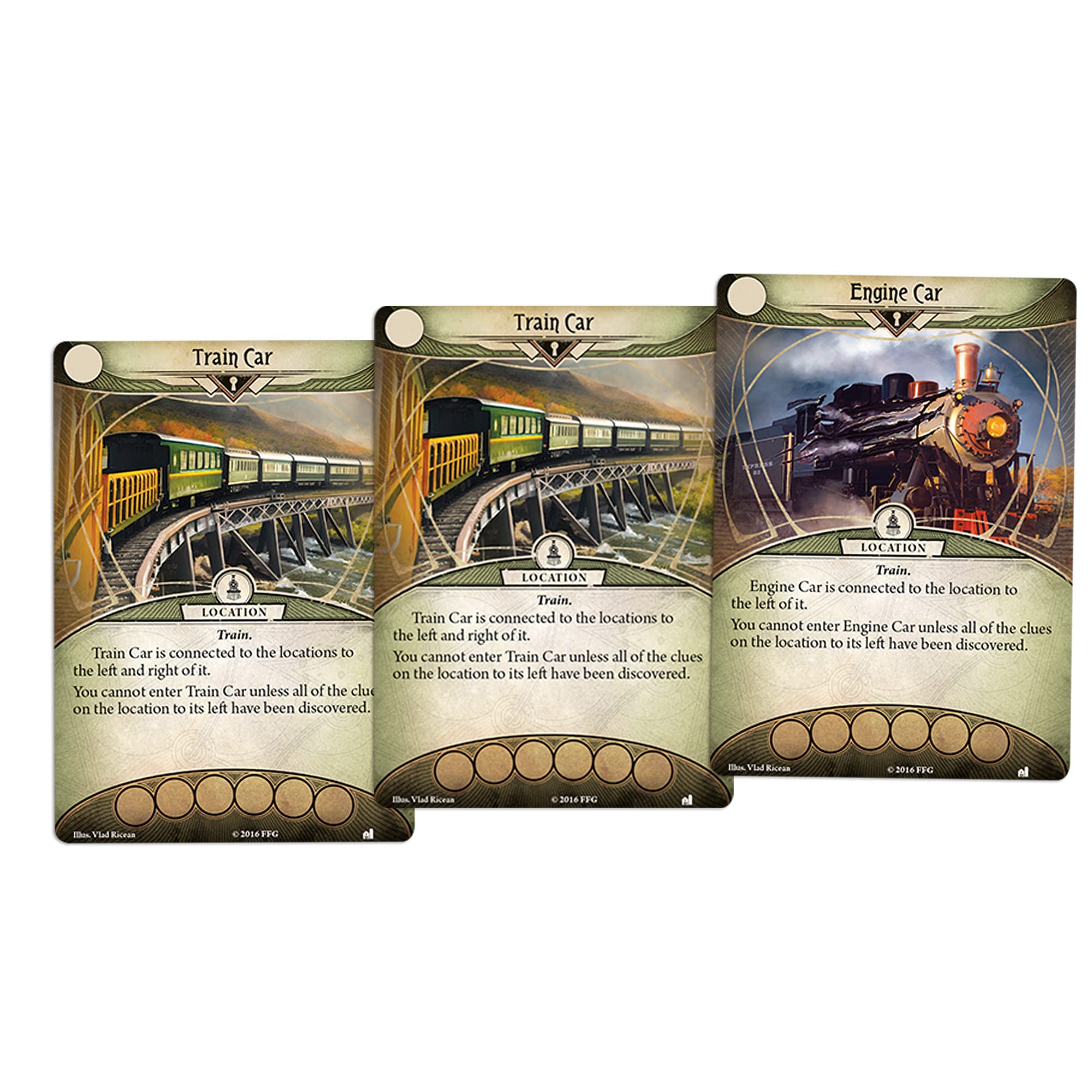 Arkham Horror The Card Game The Essex County Express MYTHOS PACK| Horror Game| Mystery Game| Cooperative Card Game| Ages 14+ | 1-2 Players| Avg. Playtime 1-2 Hours| Made by Fantasy Flight Games,Green