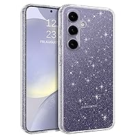 YINLAI Case for Samsung Galaxy S24 Plus, S24+ Case Clear Sparkle Transparent Crystal Bling Slim Women Girls Soft TPU Rubber Drop-Resistant Protective Phone Cover 6.7 Inch, Clear Glitter